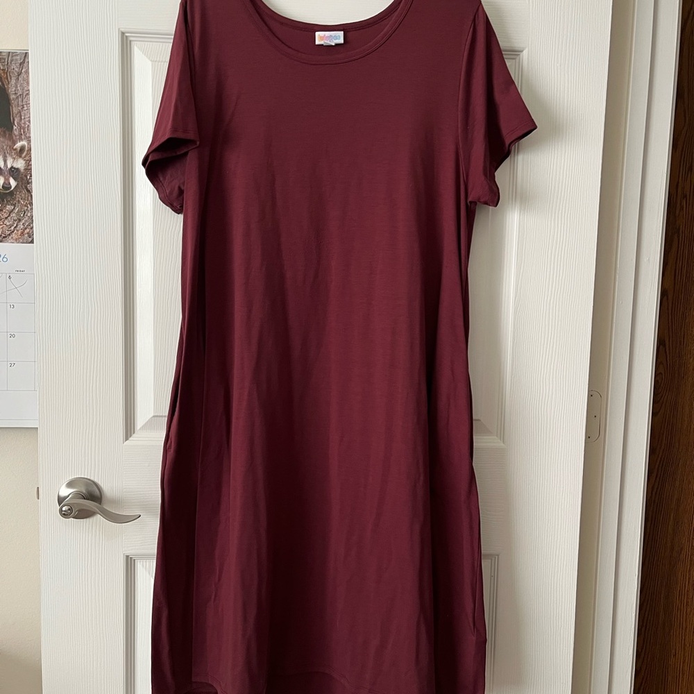 LuLaRoe Deep Red Jessie Dress
